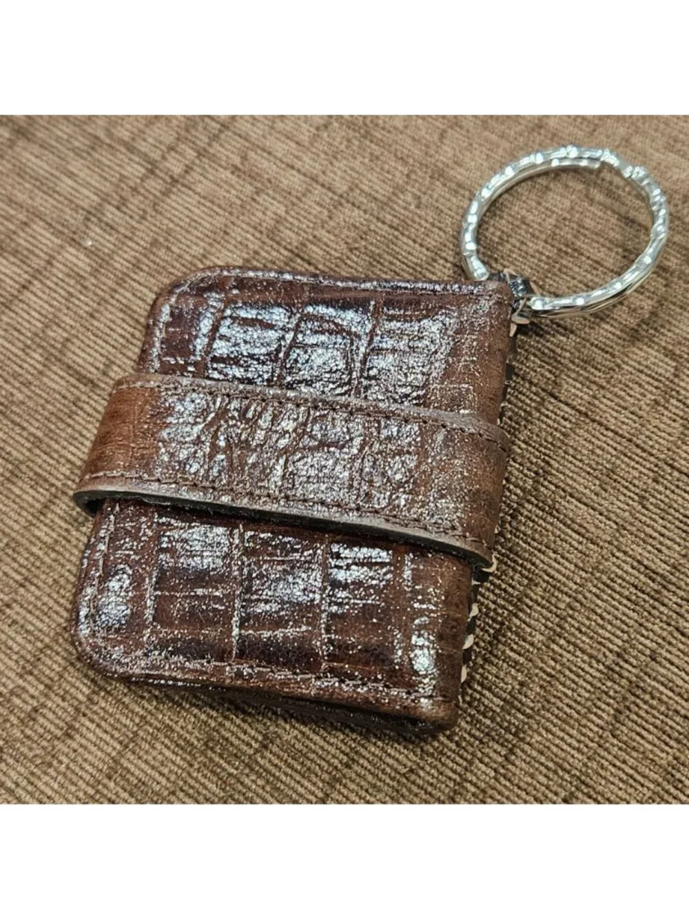 Brighton Leather Picture Keychain fob classic Heart snap Clasp Photo Sleeves